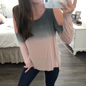 “Soft & Sexy” long sleeve tee -baby pink ombré